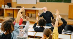 Professor in front of class